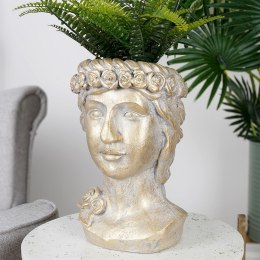 Osłona na doniczkę doniczki duża cementowa osłonka ozdobna złota głowa 33cm VILDE 339458