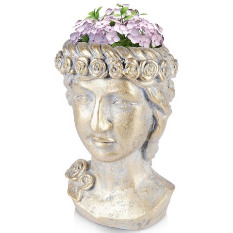 Osłona na doniczkę doniczki duża cementowa osłonka ozdobna złota głowa 33cm VILDE 339458