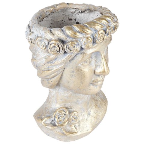 Osłona na doniczkę doniczki duża cementowa osłonka ozdobna złota głowa 33cm VILDE 339458