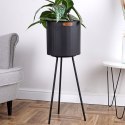 Osłona na doniczkę doniczki duża osłonka na nóżkach metalowa czarna 25.5x73cm VILDE 339467-D