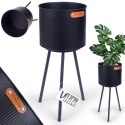 Osłona na doniczkę doniczki mała osłonka na nóżkach metalowa czarna 20x45cm VILDE 339467-M