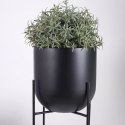 Osłona na doniczkę doniczki mała osłonka na stojaku metalowa czarna 16.5x42cm VILDE 339469-M