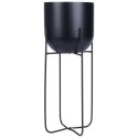 Osłona na doniczkę doniczki mała osłonka na stojaku metalowa czarna 16.5x42cm VILDE 339469-M