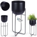 Osłona na doniczkę doniczki mała osłonka na stojaku metalowa czarna 16.5x42cm VILDE 339469-M