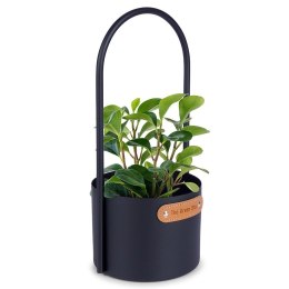 Osłona na doniczkę doniczki osłonka metalowa czarna 14.5x30cm VILDE 339471