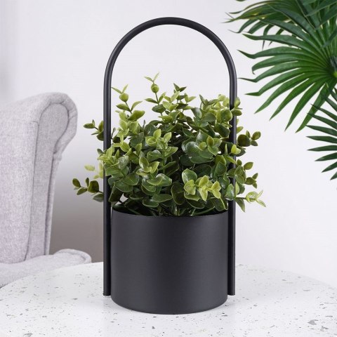 Osłona na doniczkę doniczki osłonka metalowa czarna 14.5x30cm VILDE 339471