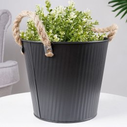 Osłona na doniczkę doniczki osłonka metalowa czarna 18.5x16cm VILDE 339479