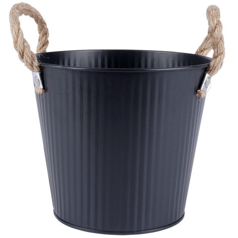 Osłona na doniczkę doniczki osłonka metalowa czarna 18.5x16cm VILDE 339479