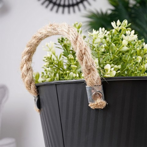 Osłona na doniczkę doniczki osłonka metalowa czarna 18.5x16cm VILDE 339479