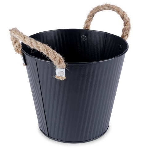 Osłona na doniczkę doniczki osłonka metalowa czarna 18.5x16cm VILDE 339479