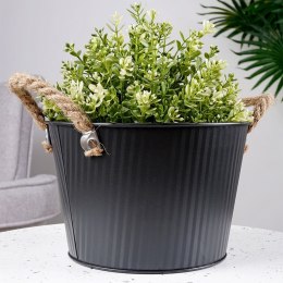 Osłona na doniczkę doniczki osłonka metalowa czarna 19.5x13cm VILDE 339480