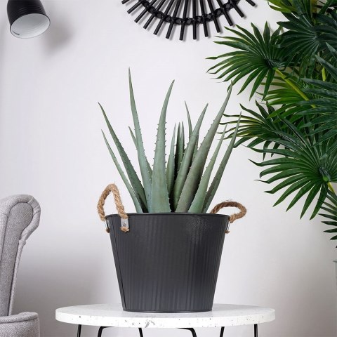 Osłona na doniczkę doniczki osłonka metalowa czarna 23x17cm VILDE 339481