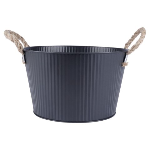 Osłona na doniczkę doniczki osłonka metalowa czarna 25x15cm VILDE 339482