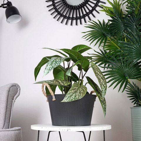 Osłona na doniczkę doniczki osłonka metalowa czarna 25x15cm VILDE 339482