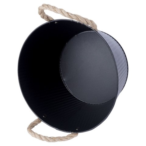 Osłona na doniczkę doniczki osłonka metalowa czarna 25x15cm VILDE 339482