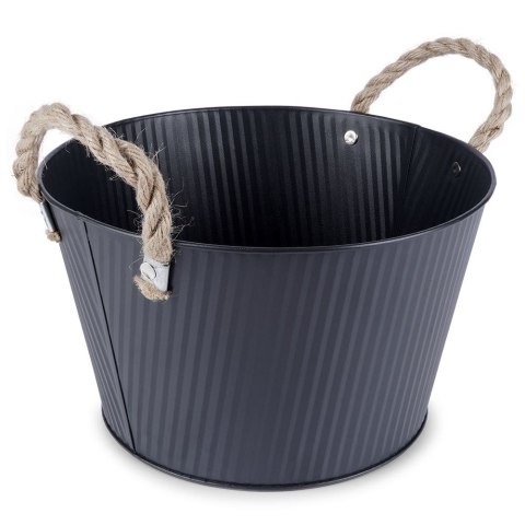 Osłona na doniczkę doniczki osłonka metalowa czarna 25x15cm VILDE 339482