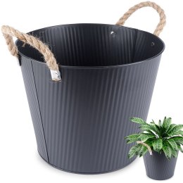 Osłona na doniczkę doniczki osłonka metalowa czarna 26x21cm VILDE 339483