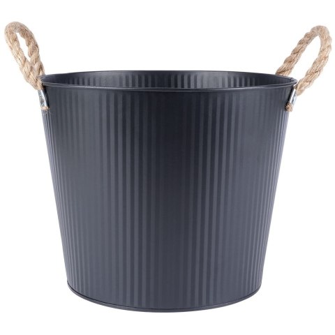 Osłona na doniczkę doniczki osłonka metalowa czarna 26x21cm VILDE 339483