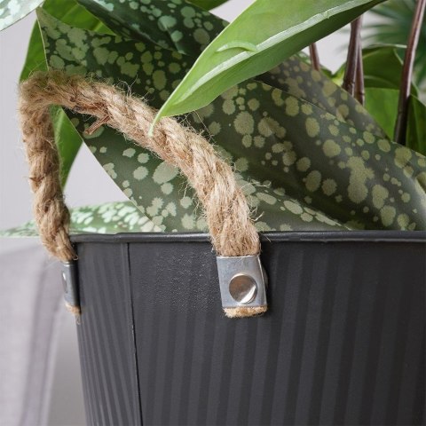 Osłona na doniczkę doniczki osłonka metalowa czarna 26x21cm VILDE 339483