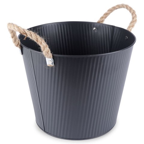 Osłona na doniczkę doniczki osłonka metalowa czarna 26x21cm VILDE 339483