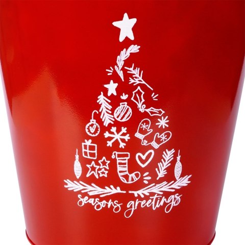 Osłona na doniczkę doniczki osłonka metalowa czerwona świąteczna 30.5x28.5cm VILDE 839403