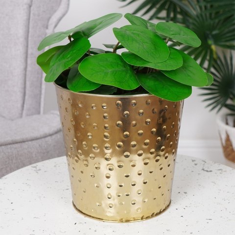 Osłona na doniczkę doniczki osłonka metalowa złota 16.5x17cm VILDE 569797
