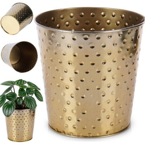 Osłona na doniczkę doniczki osłonka metalowa złota 16.5x17cm VILDE 569797