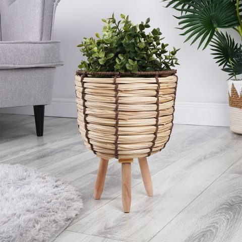 Osłona na doniczkę doniczki osłonka na nóżkach drewniana 21x28.5cm VILDE 339472-M