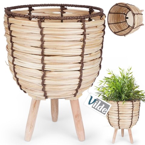 Osłona na doniczkę doniczki osłonka na nóżkach drewniana 21x28.5cm VILDE 339472-M