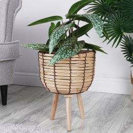 Osłona na doniczkę doniczki osłonka na nóżkach drewniana 26.5x36cm VILDE 339472-D