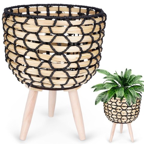 Osłona na doniczkę doniczki osłonka na nóżkach drewniana 26.5x36cm VILDE 339473-D