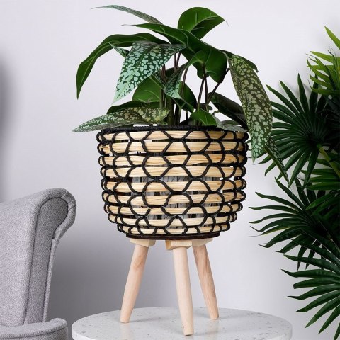 Osłona na doniczkę doniczki osłonka na nóżkach drewniana 26.5x36cm VILDE 339473-D