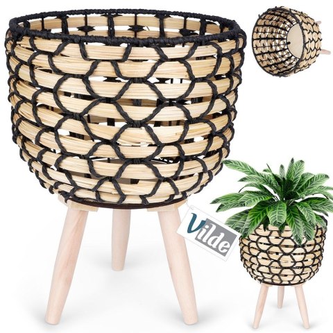 Osłona na doniczkę doniczki osłonka na nóżkach drewniana 26.5x36cm VILDE 339473-D