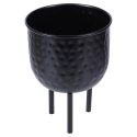 Osłona na doniczkę doniczki osłonka na nóżkach metalowa czarna 19x26cm VILDE 569798