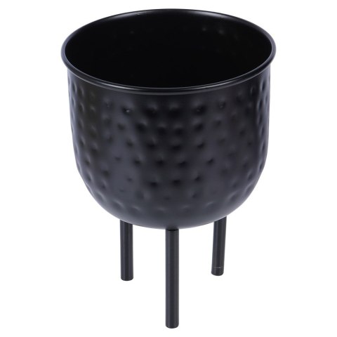 Osłona na doniczkę doniczki osłonka na nóżkach metalowa czarna 19x26cm VILDE 569798