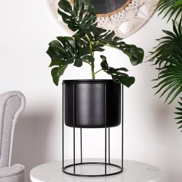 Osłona na doniczkę doniczki osłonka na stojaku metalowa czarna 19x27.5cm HOME STYLING COLLECTION 569953-M