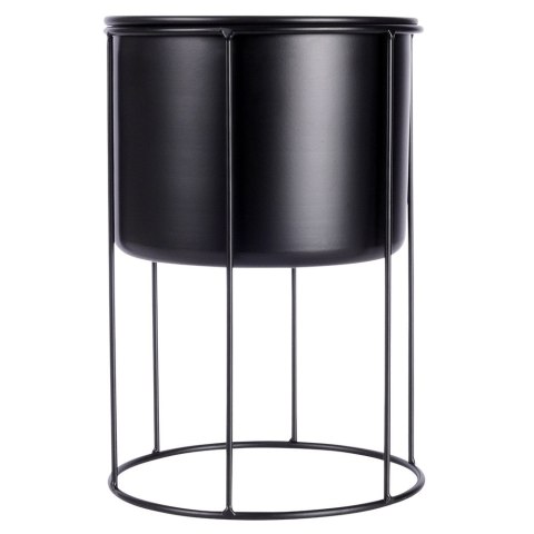 Osłona na doniczkę doniczki osłonka na stojaku metalowa czarna 19x27.5cm HOME STYLING COLLECTION 569953-M