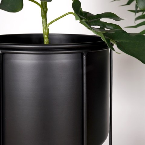 Osłona na doniczkę doniczki osłonka na stojaku metalowa czarna 19x27.5cm HOME STYLING COLLECTION 569953-M