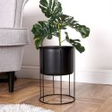 Osłona na doniczkę doniczki osłonka na stojaku metalowa czarna 19x27.5cm HOME STYLING COLLECTION 569953-M