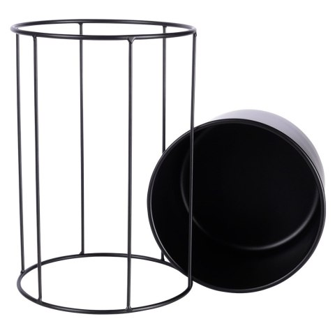 Osłona na doniczkę doniczki osłonka na stojaku metalowa czarna 19x27.5cm HOME STYLING COLLECTION 569953-M