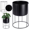 Osłona na doniczkę doniczki osłonka na stojaku metalowa czarna 19x27.5cm HOME STYLING COLLECTION 569953-M