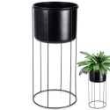 Osłona na doniczkę doniczki osłonka na stojaku metalowa czarna 20.5x45.5cm HOME STYLING COLLECTION 569953-D