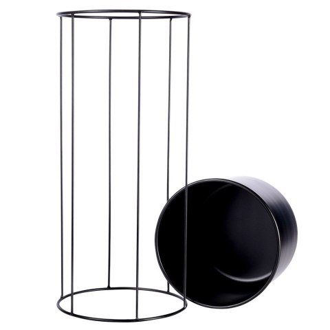 Osłona na doniczkę doniczki osłonka na stojaku metalowa czarna 20.5x45.5cm HOME STYLING COLLECTION 569953-D