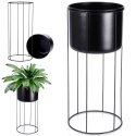 Osłona na doniczkę doniczki osłonka na stojaku metalowa czarna 20.5x45.5cm HOME STYLING COLLECTION 569953-D