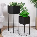 Osłona na doniczkę doniczki osłonka na stojaku metalowa czarna 37 / 58cm 2 szt. VILDE 569903
