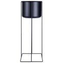 Osłona na doniczkę doniczki osłonka na stojaku metalowa czarna 39.5 / 58.5cm 2 szt. VILDE 339476