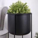 Osłona na doniczkę doniczki osłonka na stojaku metalowa czarna 39.5 / 58.5cm 2 szt. VILDE 339476