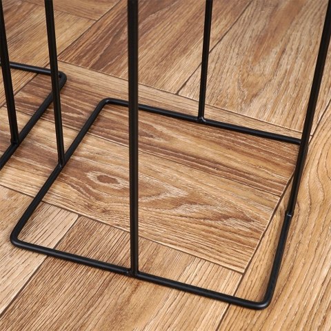 Osłona na doniczkę doniczki osłonka na stojaku metalowa czarna 39.5 / 58.5cm 2 szt. VILDE 339476