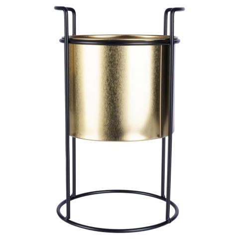 Osłona na doniczkę doniczki osłonka na stojaku metalowa złota 16x26cm VILDE 339474