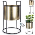 Osłona na doniczkę doniczki osłonka na stojaku metalowa złota 16x26cm VILDE 339474